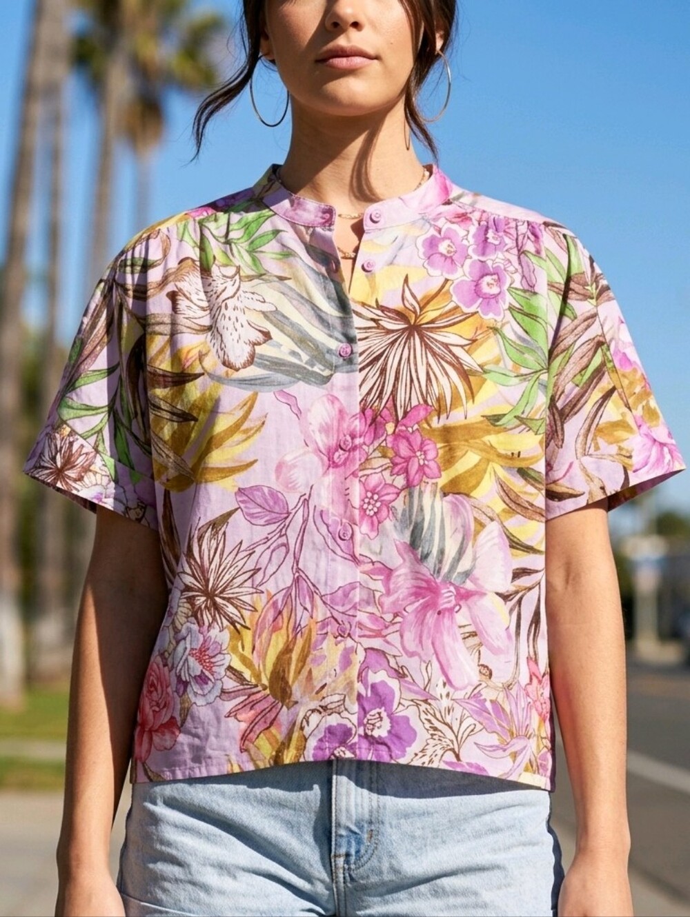 Magari Floral Button-Up Blouse